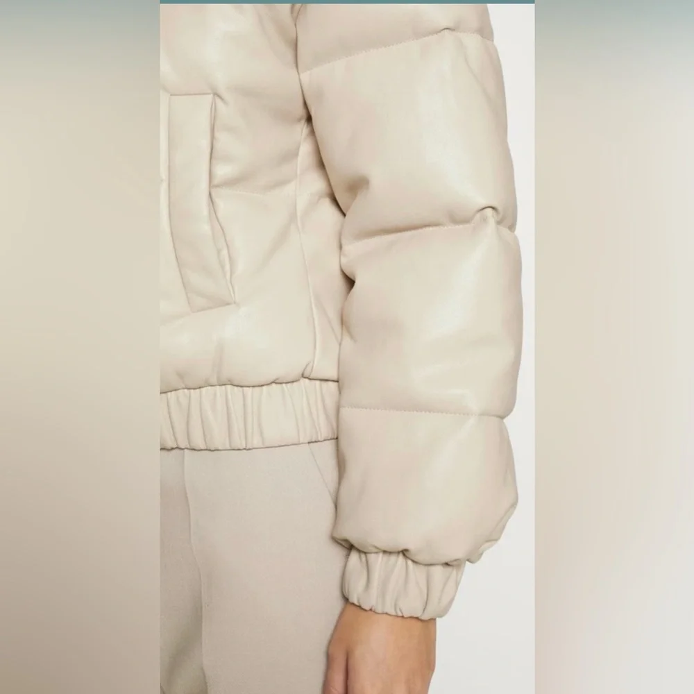 Abercrombie & Fitch CINCHED CUFF MINI PUFF - Winter Jacket beige size M - Picture 5 of 14